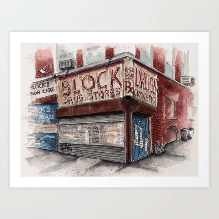 Block Drugstore, East Village, NYC Art Print