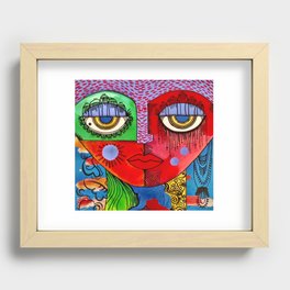 Sister Portrait Canary Recessed Framed Print