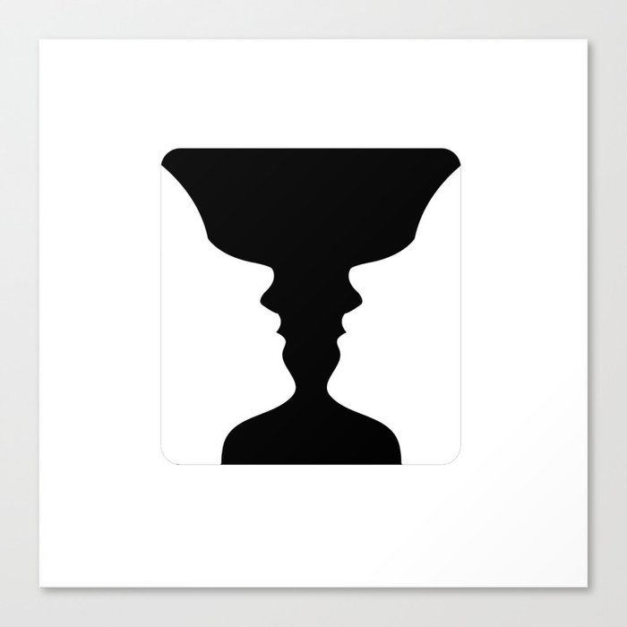 Two Faces Side By Side Illusion Of A Vase Also Called Rubins Vase