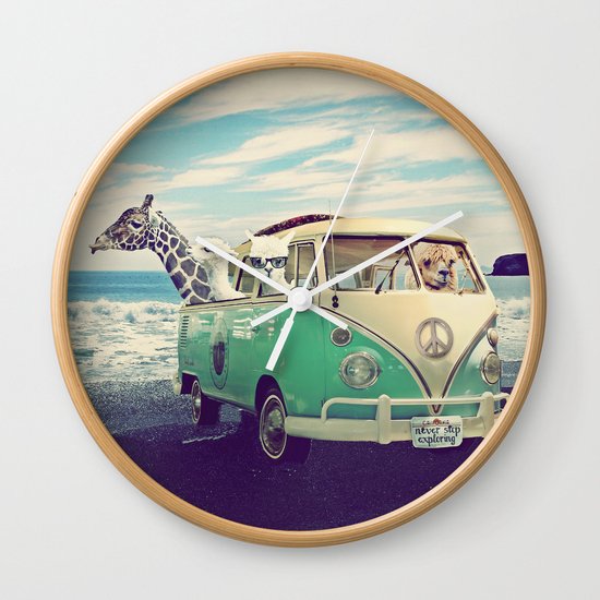 NEVER STOP EXPLORING THE BEACH Wall Clock