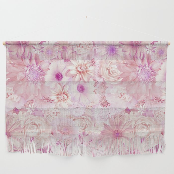 rouge pink floral bouquet aesthetic assemblage Wall Hanging