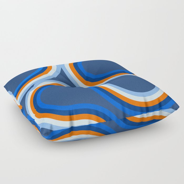 abstract waves pattern with blue background Floor Pillow