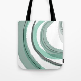 Abstract Sea Waves Light Mint and Grey Minimalist Abstract Watercolor Painting Tote Bag