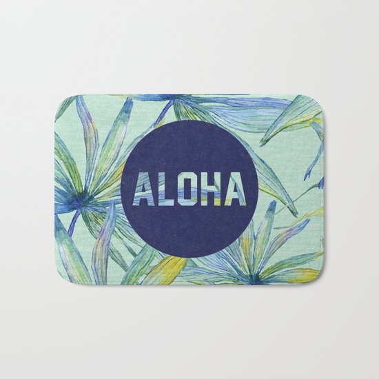 Aloha - blue version Bath Mat
