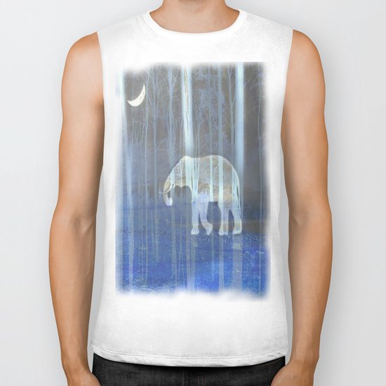 Moonlight with elephant Biker Tank