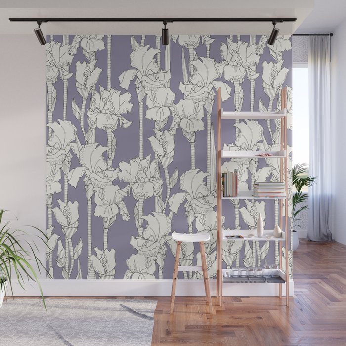 iris amethyst graphite Wall Mural