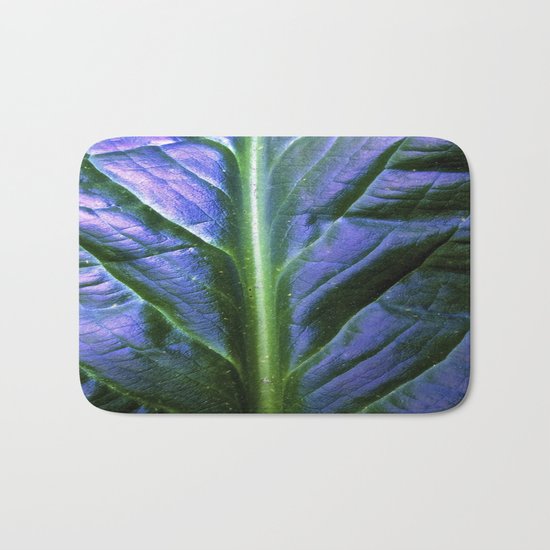 Purple Green Leaf Bath Mat