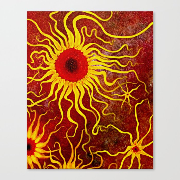 Psychedelic Susan 003, Sunflowers Canvas Print