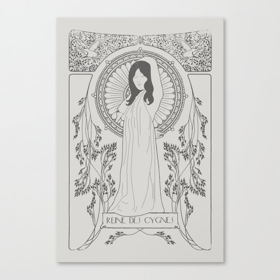 Reine des Cygnes (Grey) Canvas Print