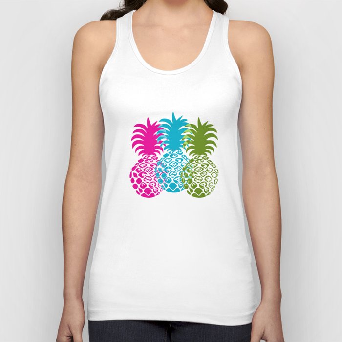 Momona Hawaiian Tropical Pineapple Toss Tank Top