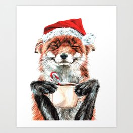 Morning Fox Christmas Art Print
