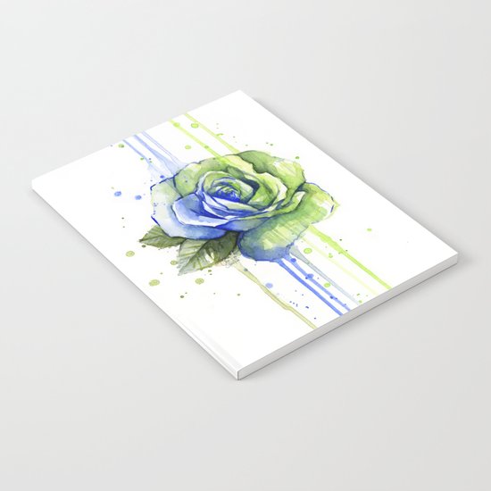 Flower Rose Watercolor Painting 12th Man Art Notebook