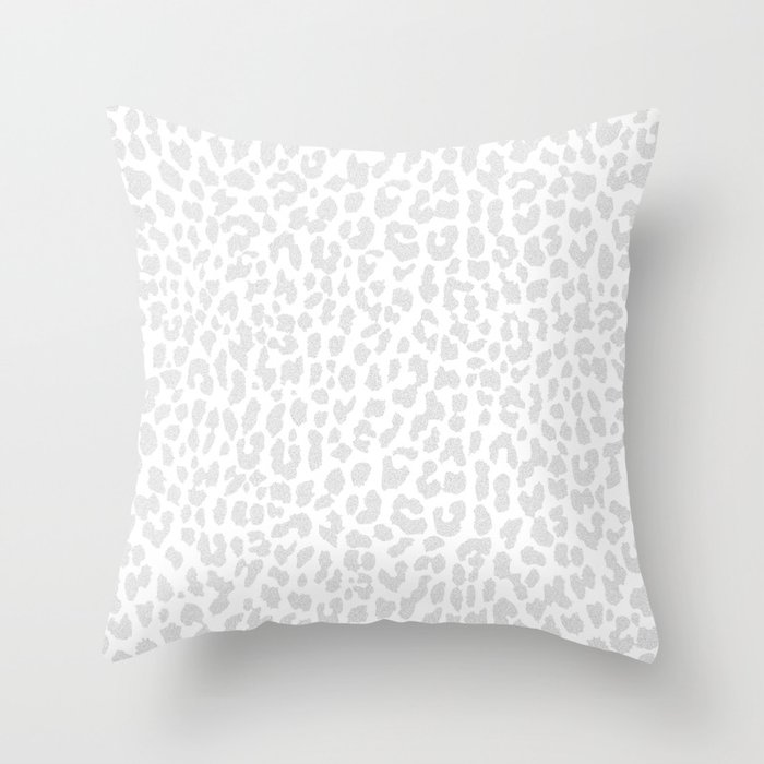 Pale Gray Leopard Throw Pillow by Mango Tangerine Studio Society6