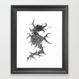 Seahorse Neuro-Skeletal Matrix Framed Art Print