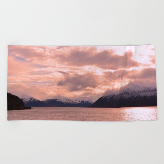 Rose Quartz Over Hope Valley Beach Towel