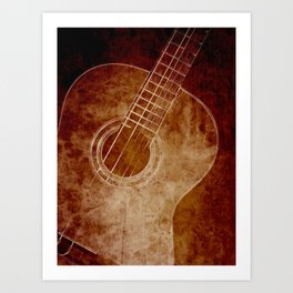The Color of Music - Guitar Art Print