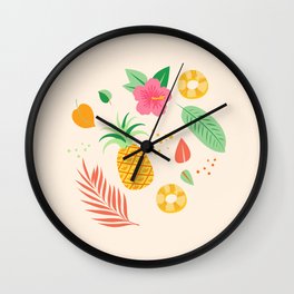 Pineapple Tropical Boho Wall Clock