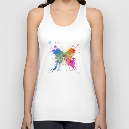 Butterfly Color Explosion Unisex Tank Top