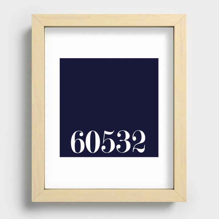60532 Navy zipcode Recessed Framed Print