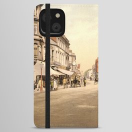 South Street, Worthing, England, Vintage Photochrom Print, 1890s iPhone Wallet Case