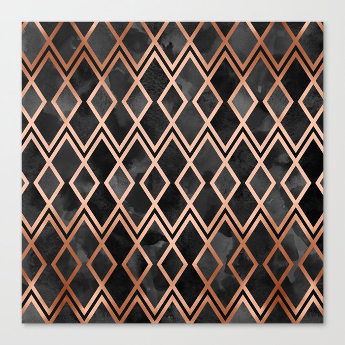 Copper & Black Geo Diamonds Leinwanddruck Copper & Black Geo Diamonds Leinwanddruck