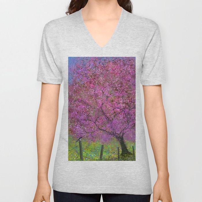 Pica Pica and the Blossom Tree V Neck T Shirt