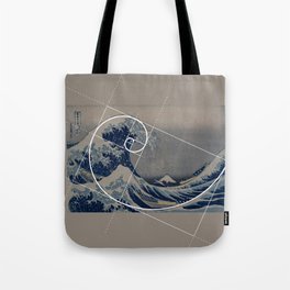 Hokusai Meets Fibonacci Tote Bag