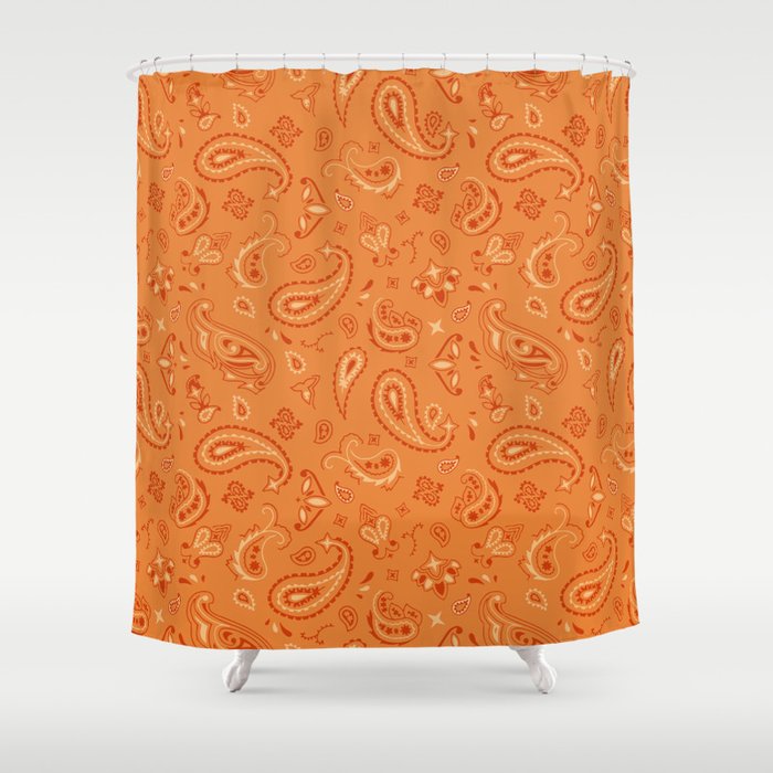 Tangerine Bandana Shower Curtain