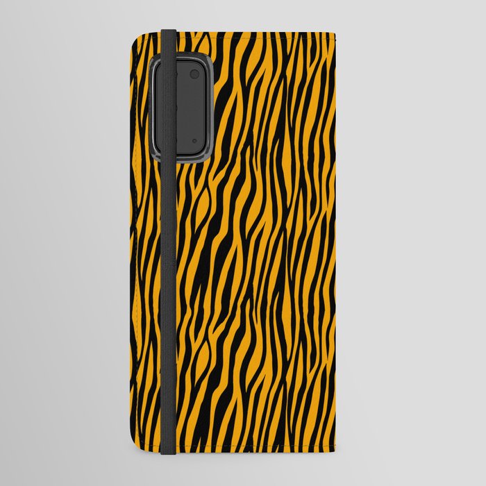 Neon Orange Tiger Pattern Android Wallet Case