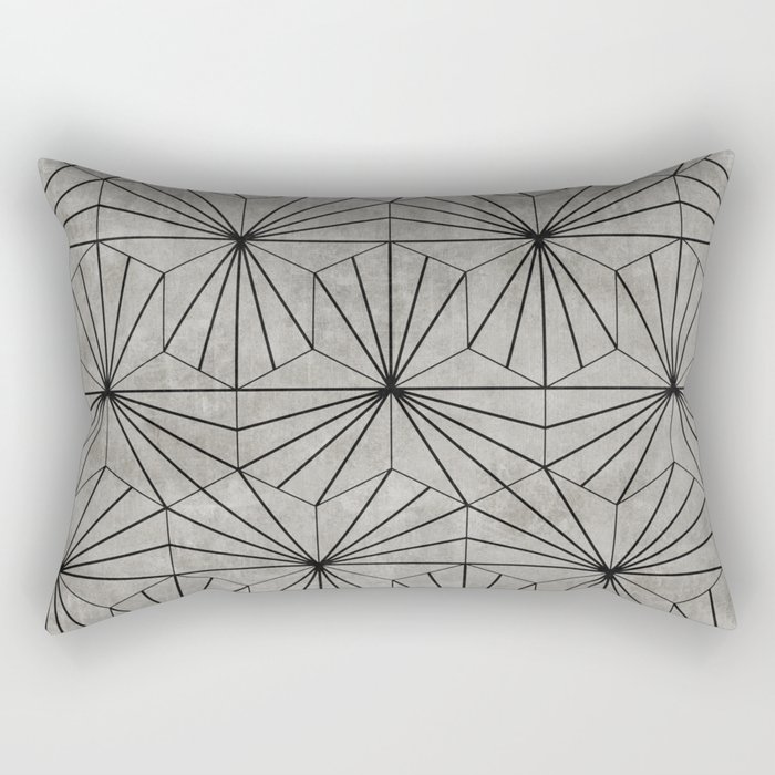 Hexagonal Pattern - Grey Concrete Rectangular Pillow