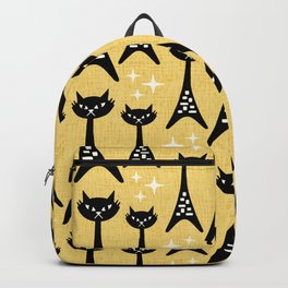 Retro Mid Century Modern Cat Pattern 731 Yellow Backpack