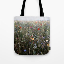 Dreamy wildflowerfield | photo print of a field full of wildflowers Tote Bag