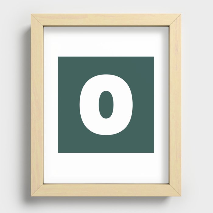 O (White & Dark Green Letter) Recessed Framed Print