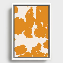 Orange Cowhide Spots Framed Canvas