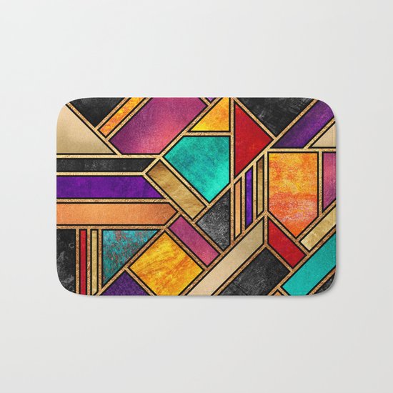 Colorful City Night Bath Mat
