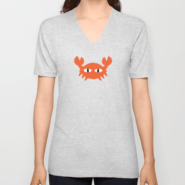Crabby Crab V Neck T Shirt