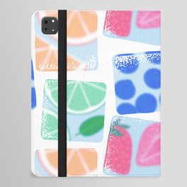 Summer fruit ice cube seamless pattern illustration iPad Folio Case