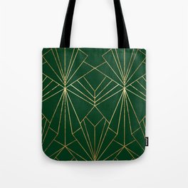 Art Deco in Emerald Green - Large Scale Tote Bag