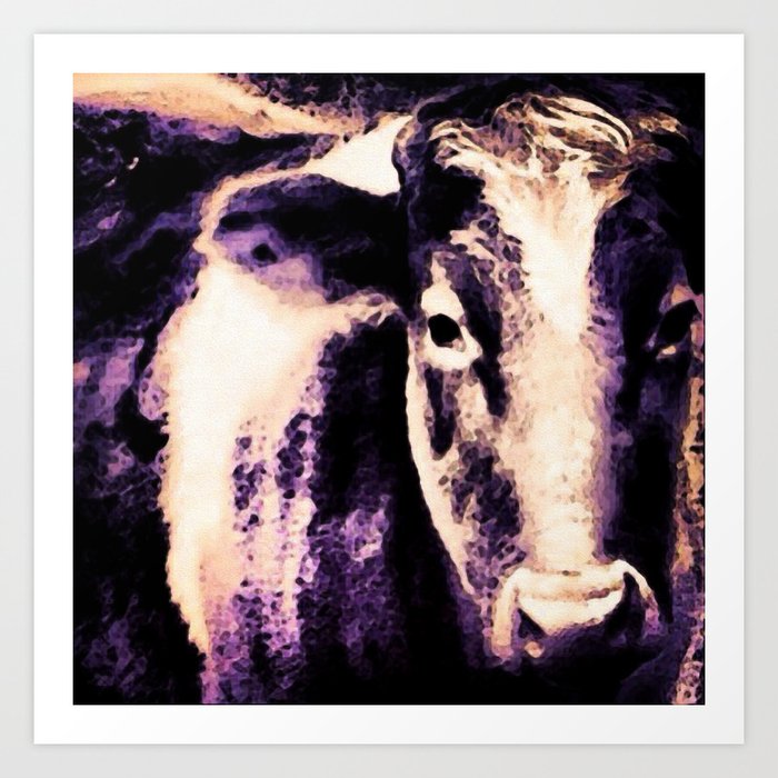 Purple Cow Art Print by elle_be | Society6