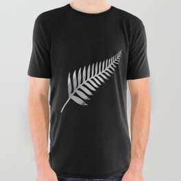 Silver Fern of New Zealand On Black All Over Graphic Tee