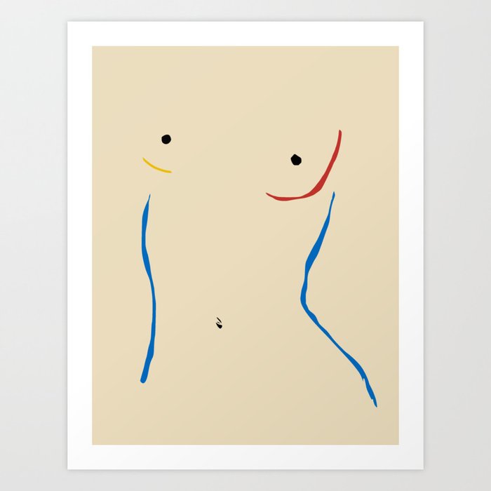 Line in nude Art Print