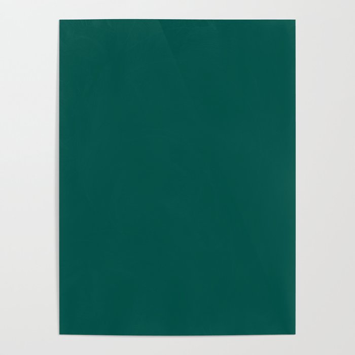 Dark Turquoise Solid Color Pairs Pantone Aventurine 19-5421 TCX Shades of Blue-green Hues Poster