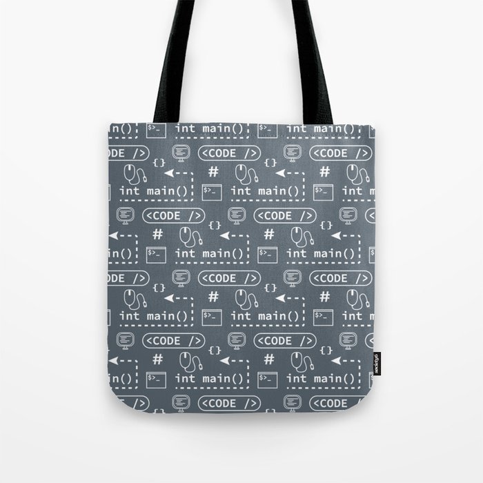 Code and things pattern - Blue Tote Bag