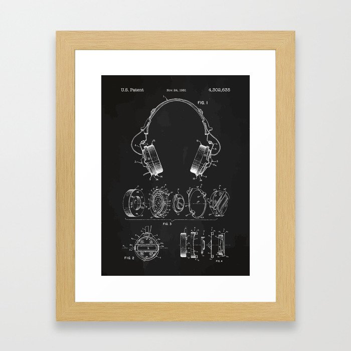 Headphone patent Framed Art Print