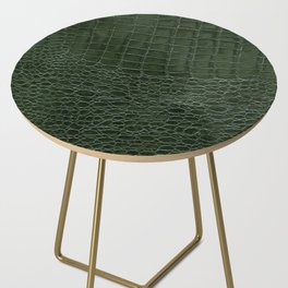 Green faux leather pattern Side Table