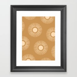Sun Pattern - Amber Gold Framed Art Print