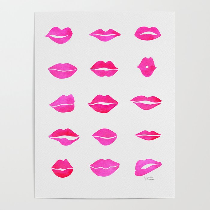 Hot Pink Lips Poster