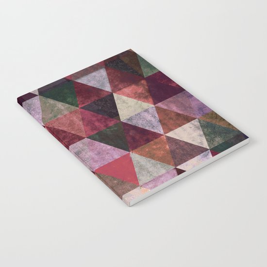 Abstract #480 Grunge Triangles #2 Notebook
