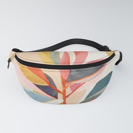 Colorful Branching Out 05 Fanny Pack | Minimalist, Livingroom, Color, Plant, Painting, Colorful, Flora, Watercolor, Leaf, Tropical 