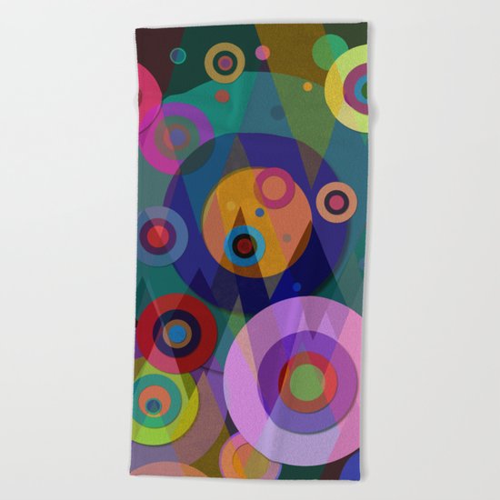 Abstract #507 Triangles & Circles Beach Towel